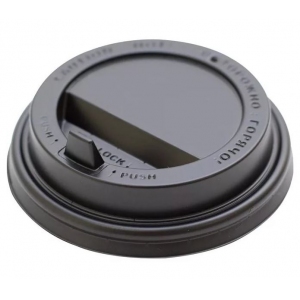 Крышка для стакана 300-500мл D 90мм пластик черный с носиком