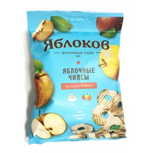 Чипсы яблочные из сладких яблок "Яблоков", коробка (30 пакетов по 25г.)