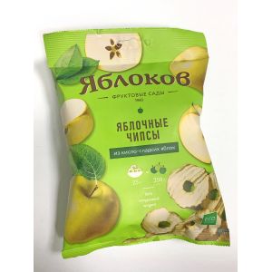 Чипсы яблочные из кисло-сладких яблок "Яблоков", коробка (30 пакетов по 25г.)