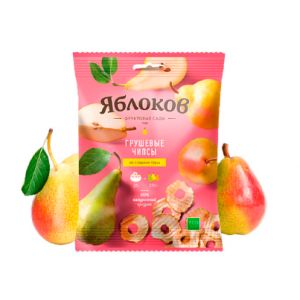 Чипсы грушевые натуральные "Яблоков", коробка (30 пакетов по 25г.)