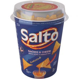 Чипсы кукурузные "Nachos" Классик  (60г.), соус сырный (60г.), салфетка влажная, упакованы в стакан с крышкой