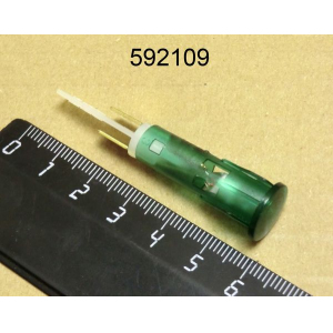 Лампа сигнальная зеленая  D=10mm 240VAC Comelux