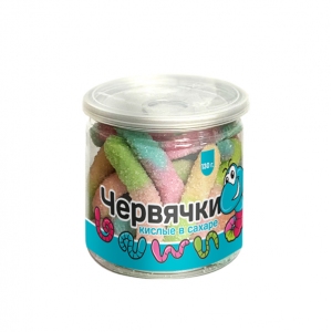 Мармелад жевательный "Червяки кислые в сахаре", банка, 130г