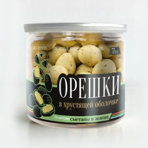 Арахис в глазури "Сметана с зеленью", 80 г., банка с крышкой
