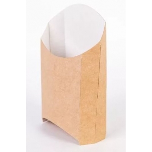 Коробка для картофеля фри 120x54x150мм Крафт бумага ГЕОВИТА ECOFRY-L