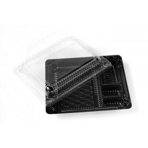 Контейнер для суши 4 секции 190х160х40мм ПЭТ черный