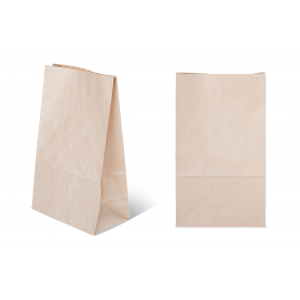 Пакет бумажный 240х140х95мм прямоугольное дно крафт 70г