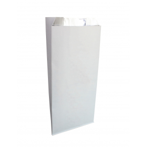 Пакет бумажный фольгированный 330х200х50мм плоское дно белый