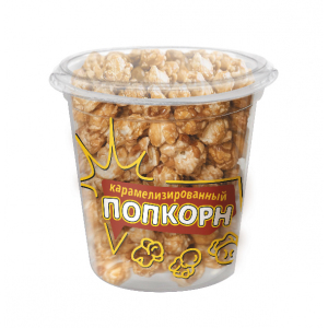 Стакан пластиковый прозрачный "Карамельный попкорн", 1л, Россия