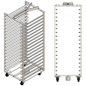 Тележка загрузочная т.м.WLBake д/печи ротац. эл. серии ROTOR, мод.Smart/PRO (18ур.,60х80,сист.платф)