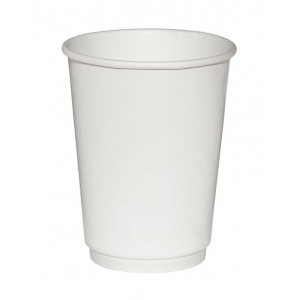 Стакан бумажный для горячих напитков двухслойный 300мл белый