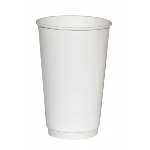 Стакан бумажный для горячих напитков двухслойный 400мл белый