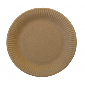 Тарелка 230мм круглая рифленая бумага крафт