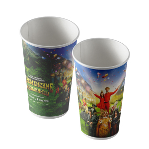 Стакан бумажный для холодных напитков "Бременские музыканты", 500мл