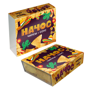 Пенал бумажный для Начос на 1 соус