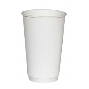 Стакан бумажный для горячих напитков двухслойный 400мл белый