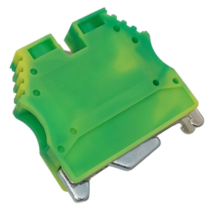 Клеммная колодка на ДИНрейку 10 мм.кв. желто-зеленая