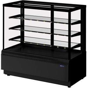 Витрина холодильная напольная Kayman K-ВК-1300 ЛЮКС КВАДРО ЧЕРНЫЙ