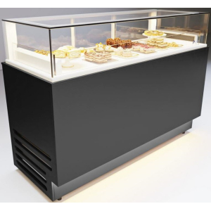 Витрина холодильная напольная Glacier Альбертина PRO 1,2/ купол 30 см RAL9005+Обрешетка