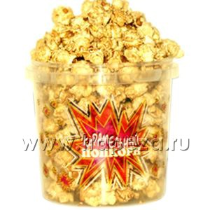 Ведро пластиковое "Карамельный попкорн", с крышкой и ручкой, 1л