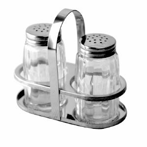 Набор для специй (2 предмета) на подставке (соль, перец), стекло/нерж.сталь