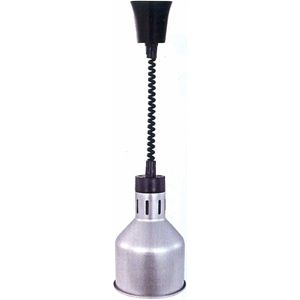 Лампа-мармит подвесная, абажур D175мм серебристый, шнур регулируемый черный
