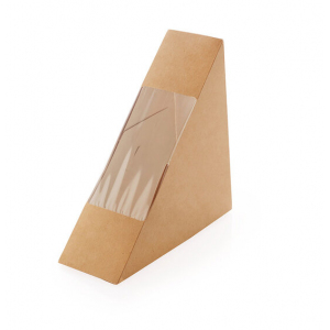 Коробка для сэндвича 130x130x50мм картон крафт