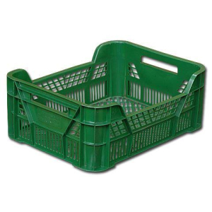 Ящик L 40см w 30см h 15,5см перфорированный, пластик зеленый