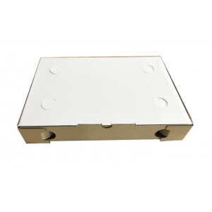 Коробка для римской пиццы 320х220х50мм картон белый профиль "E"