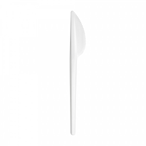 Нож столовый 165мм пластик PS белый (без укладки)
