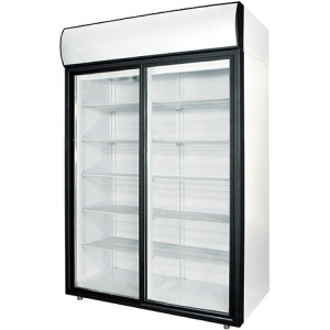 Шкаф холодильный, 1400л, 2 двери-купе стекло, 8 полок, ножки, +1/+10С, дин.охл., белый, канапе (Новое, после выставок)