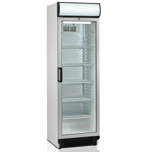 Шкаф холодильный д/напитков, 372л, 1 дверь стекло, 5 полок, ножки+колеса, +2/+10С, стат.охл.+вент., белый, канапе