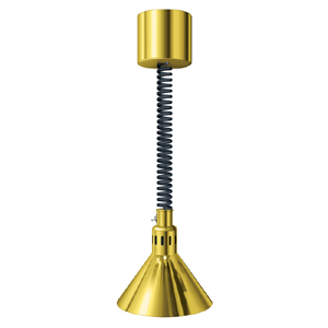 Лампа-мармит подвесная, абажур D267мм полированная латунь, шнур регулируемый черный, лампа прозрачная без покрытия