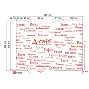 Пакет бумажный 300*140*65мм с логотипом A-Cafe