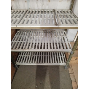 Стеллаж кухонный, 1070х610х1630мм, 4 полки перфорированные комп.материал, разборный, стойки труба комп.материал (б/у (бывш