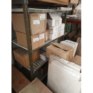 Стеллаж кухонный, 1070х610х1630мм, 4 полки перфорированные комп.материал, разборный, стойки труба комп.материал (б/у (бывш