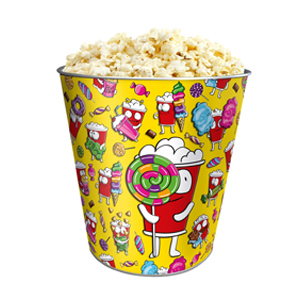 Жестяное ведро для попкорна "Попыч", 130 унций/3.80л.