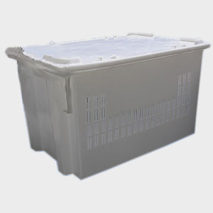 Ящик L 60см w 40см h 38см для продуктов с прорез, пластик, с крышкой