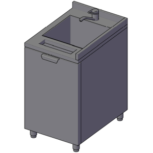 Ванна моечная,  600х700х850мм, 1 мойка 400х400х300мм цельнотян., 2 борта, закрытая, 1 ящик выдвижной, сварная, нерж.430, отв.350х100мм (Новое, после в