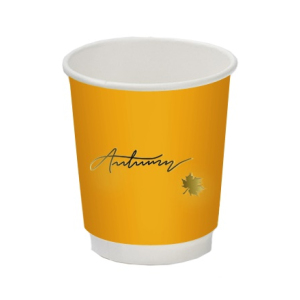 Стакан бумажный для горячих напитков двухслойный ОСЕНЬ 250мл Soft-touch