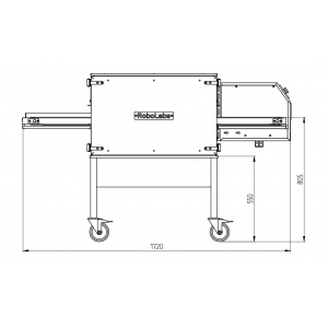 Подставка под печь для пиццы конвейерную RoboChef 460, 815х915х550мм, открытая, обвязка с 2-х сторон, нерж.сталь, колеса (б/у (бывший в употреблении))