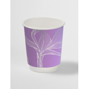 Стакан бумажный для горячих напитков двухслойный ВЕСНА 250мл Soft-touch сиреневый