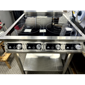 Плита индукционная напольная, 4 конфорки 4х3.5кВт, стенд открытый, 9 уровней мощности, борт (б/у (бывший в употреблении))