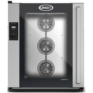 Печь конвекционная электрическая, 10EN, управление электронное LED, корпус нерж.сталь, увлажнение, дверь левая, замок мех., без слива (Уценённое)