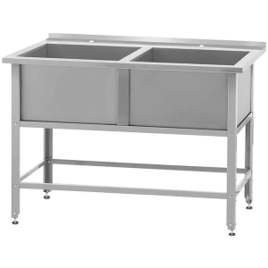 Ванна моечная Mecon ВМСб - 630/2 "Base" (полка с 2-мя отверстиями, борт)