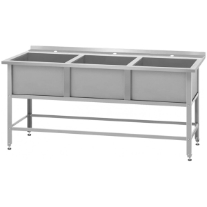Ванна моечная Mecon ВМСб - 530/3 "Base" (полка с 3-мя отверстиями, борт)